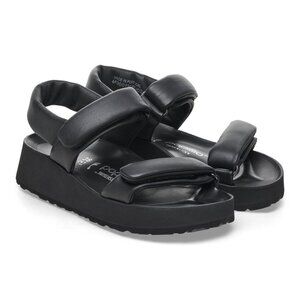 Birkenstock Shoes Papillio Theda Black Leather Sandals